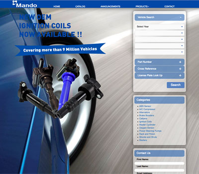 Auto Parts Company Website with Parts Database